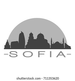 Sofia Skyline Silhouette Design City Vector Art