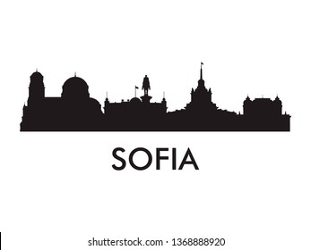 Sofia skyline silhouette vector of famous places