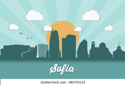 Sofia skyline - vector illustration

