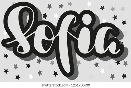Sofia Womans Name Stars Pattern Hand Stock Vector Royalty Free