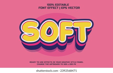 Soft 3d editable vector text style effect