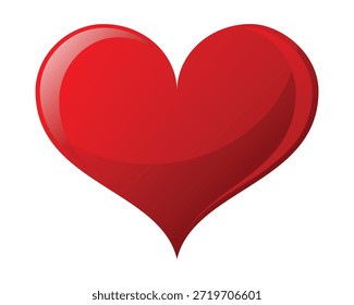 Weiche 3D rotes Herz Symbol Vektorgrafik. Liebessymbol zum Valentinstag.