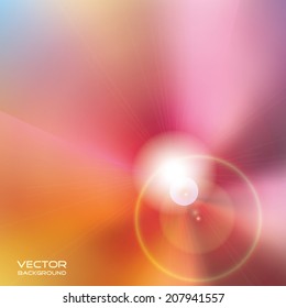 Soft abstract background. Beautiful rays of light. Vector illustration.