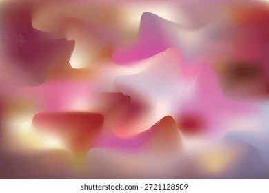 Fondo abstracto suave con Formas orgánicas que fluyen con tonos rosados, rosas, melocotón y cálidos tonos dorados, creando un ambiente de ensueño, elegante y moderno.