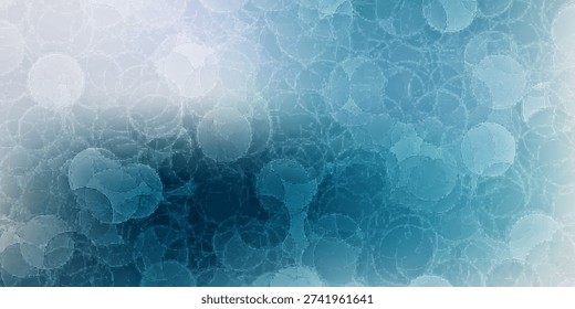 Soft abstract background featuring overlapping translucent circles in shades of deep teal, cyan, and white. The design has a subtle crystalline or watercolor texture,