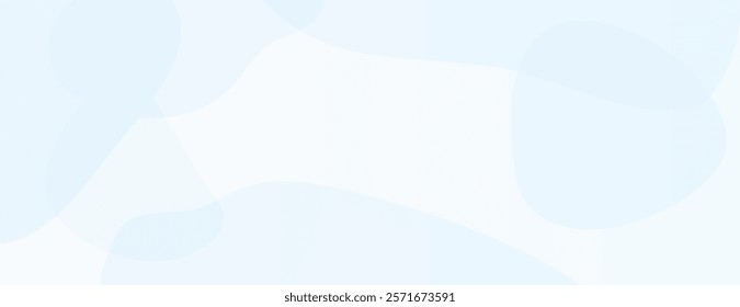 Soft abstract background with light blue and white colors. The background features smooth, overlapping shapes and a gentle blue hue. Digital background vector. Blue background.