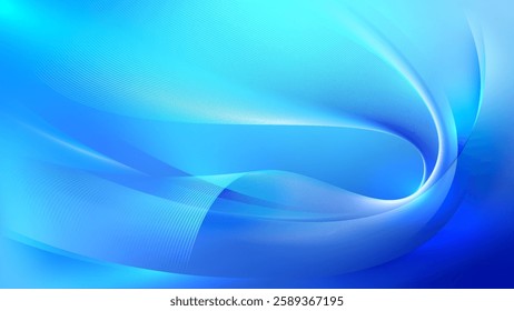 Soft abstract background in light blue tones with fluid, smooth curved waves. Perfect for clean, elegant, and modern designs.