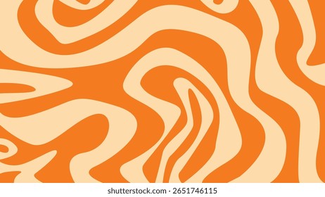 Soft abstract background with orange lines over a cream base, evoking a playful and flowing squiggle design