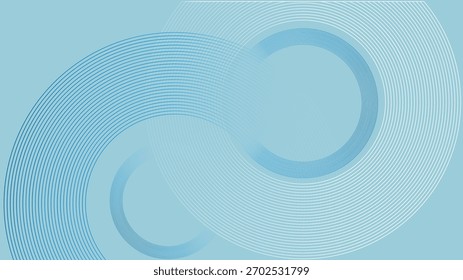 Fundo abstrato suave com sobreposição de padrões de linha circular em tons azuis calmantes, criando um visual suave, moderno e minimalista.