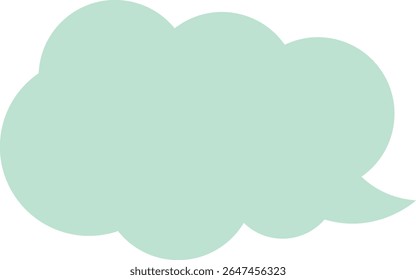 Soft abstract cloud-shaped label in mint green, suitable for dreamy or playful designs, speech bubbles, and child-friendly content.