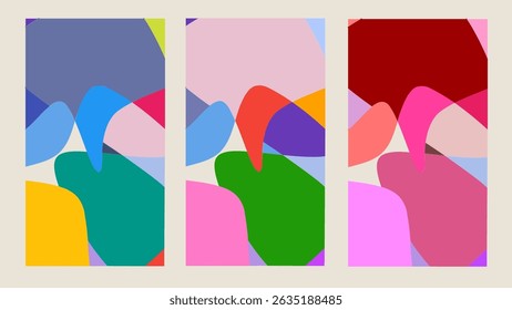 Soft abstract composition with organic forms and vibrant hues, modern digital art. Vector summer background design
