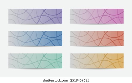 Soft abstract concepts and colors set design elements headers. vector illustration.