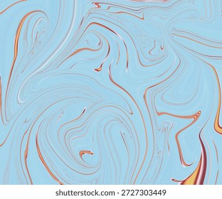 Líneas fluidas abstractas suaves sobre fondo azul claro con sutiles acentos dorados. Minimal abstracto, fondo, fluido, textura, estilo moderno.