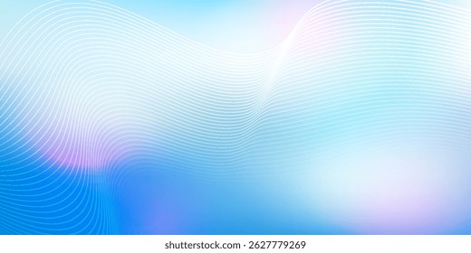 Soft abstract gradient background in blue and pink with flowing white lines, elegant and modern design ideal for technology, wellness, or business themes.