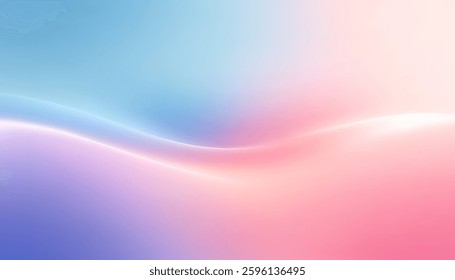 Soft Abstract Gradient Background with Smooth Wave in Pastel Blue, Pink, and Purple Colors