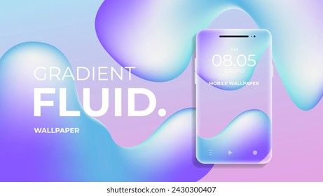 soft abstract gradient fluid wallpaper background. mobile wallpaper design. vector illustration