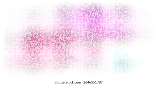 "Soft abstract halftone pattern with pink and purple dots on a white background. Gentle gradient and dotted design create a modern, airy, and stylish look for creative, pop art, or digital themes."

