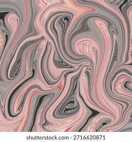 Weiche abstrakte Marmorwellen in Rosa- und Grautönen mit fließender Bewegung, organischer Wirbeltextur, modernem Kunsthintergrund, ideal für Design, Tapeten, Branding und Bewegungsgrafiken.