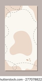 Soft abstract organic shape with smooth blob form and simple flat . Asymmetric curvy figure as minimal vertical frame and sticker label. Neutral color background for modern spot banner soft badge