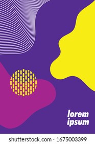 Soft abstract pattern background with line texture for business brochure cover design. Purple, pink, yellow and blue vector banner poster template