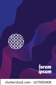 Soft abstract pattern background with line texture for business brochure cover design. Purple, pink, yellow and blue vector banner poster template