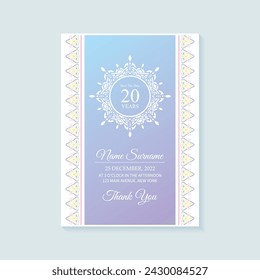 diseño de invitación de cumpleaños de patrón abstracto suave