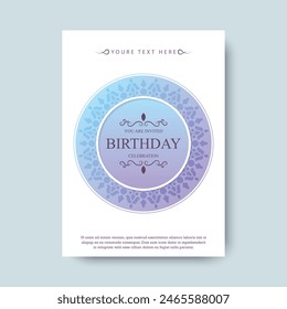 soft abstract pattern birthday invitation design