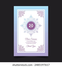 soft abstract pattern birthday invitation design