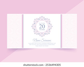 design de convite de aniversário de padrão abstrato suave