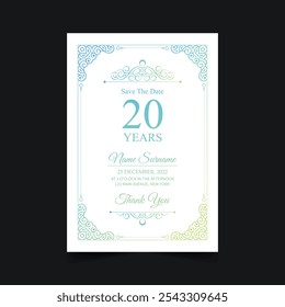 soft abstract pattern birthday invitation design