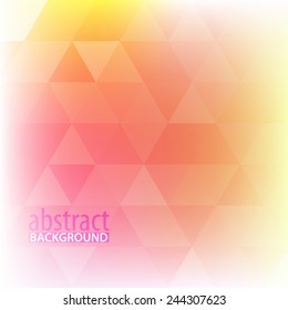 Soft abstract pattern with orange, red and yellow triangles. Vector