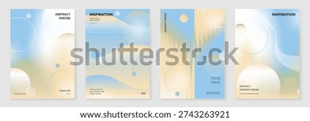 soft abstract poster background vector background with beige blue cream colors. Modern design for poster, cover, and branding.