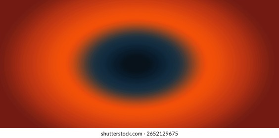 Um gradiente radial abstrato e suave em transição de um ponto central escuro através de laranja vibrante para um anel externo vermelho profundo.