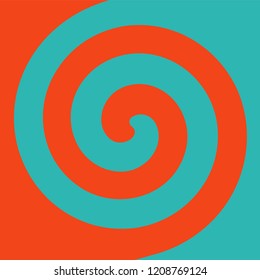 Soft abstract spiral background in 2 colors : Orange and Teal.