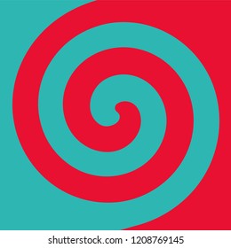 Soft abstract spiral background in 2 colors : Teal and Red.