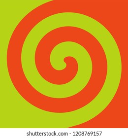 Soft abstract spiral background in 2 colors : Light green and Orange.