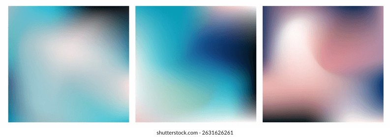 Soft abstract vector illustration with blue and pastel blurred gradient backgrounds. Minimalist gradient mesh style is a top trend for 2025 visuals.