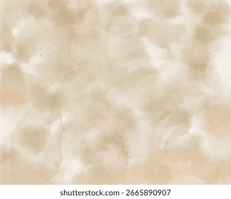 Soft abstract watercolor background in beige, sepia, nude tones. Hand painted texture with delicate gradients and organic flow. Perfect for branding, invitations, packaging, elegant design projects