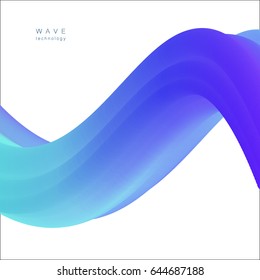 Soft abstract wave. Blue bright design