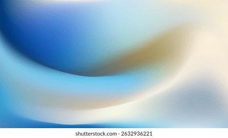 Soft Aesthetic blue and white gradients. Flowing fluid waves. Elegant smooth abstract background. Clean sweeping curved bg. Vector illustration. EPS 10.