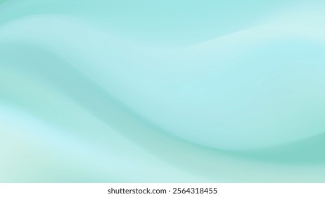 Soft and airy abstract banner with a flowing light teal wave. 