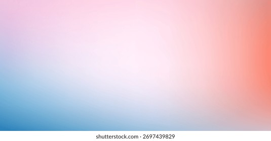 Um fundo macio e arejado com uma mistura de tons de coral rosa claro, azul suave e suave, criando um gradiente sutil com bordas borradas, sugerindo uma sensação de calma e tranquilidade
