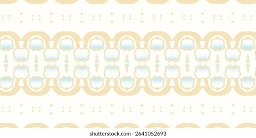 Soft and airy floral seamless pattern in beige and blue hues, evoking elegance and calmness. Ideal for wallpapers, baby clothes, and home décor.