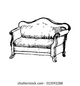 soft antique vintage lounge monochrome vector illustration