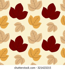 soft autumn leaf seamless vector pattern background texture illustration