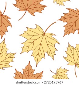 Folhas de outono macias padrão sem costura com tons suaves e texturas delicadas para pacífica queda vibes conceito como padrão de folhas de outono suave com tons suaves e texturas delicadas ideal para desenhos de outono sereno no Photo Stock Concept e espaço vazio no lado esquerdo, sem texto —ar 7:2 —azulejo