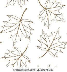 Patrón de hojas de otoño suave sin fisuras con tonos dorados y detalles texturizados para un concepto de apariencia de otoño elegante sutil como patrón de hojas de otoño elegante con tonos dorados y texturas delicadas ideal para una estética de otoño refinada en Foto de archivo Concepto y espacio vacío en el lado izquierdo, sin texto --ar 7:2 --tile