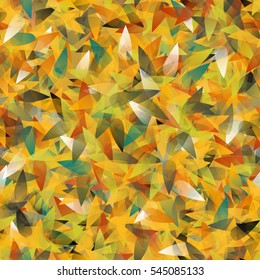 Soft autumn seamless pattern with abstract geometrical leaves.