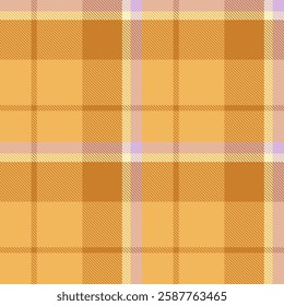 Soft, autumnal plaid pattern in warm orange and pastel hues.  Perfect for fallthemed designs, textiles, and backgrounds. Evokes feelings of warmth, comfort, and cozy style.