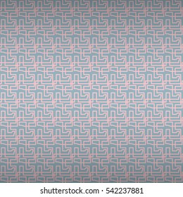 Soft baby blue decorative seamless pattern in labyrinth style.